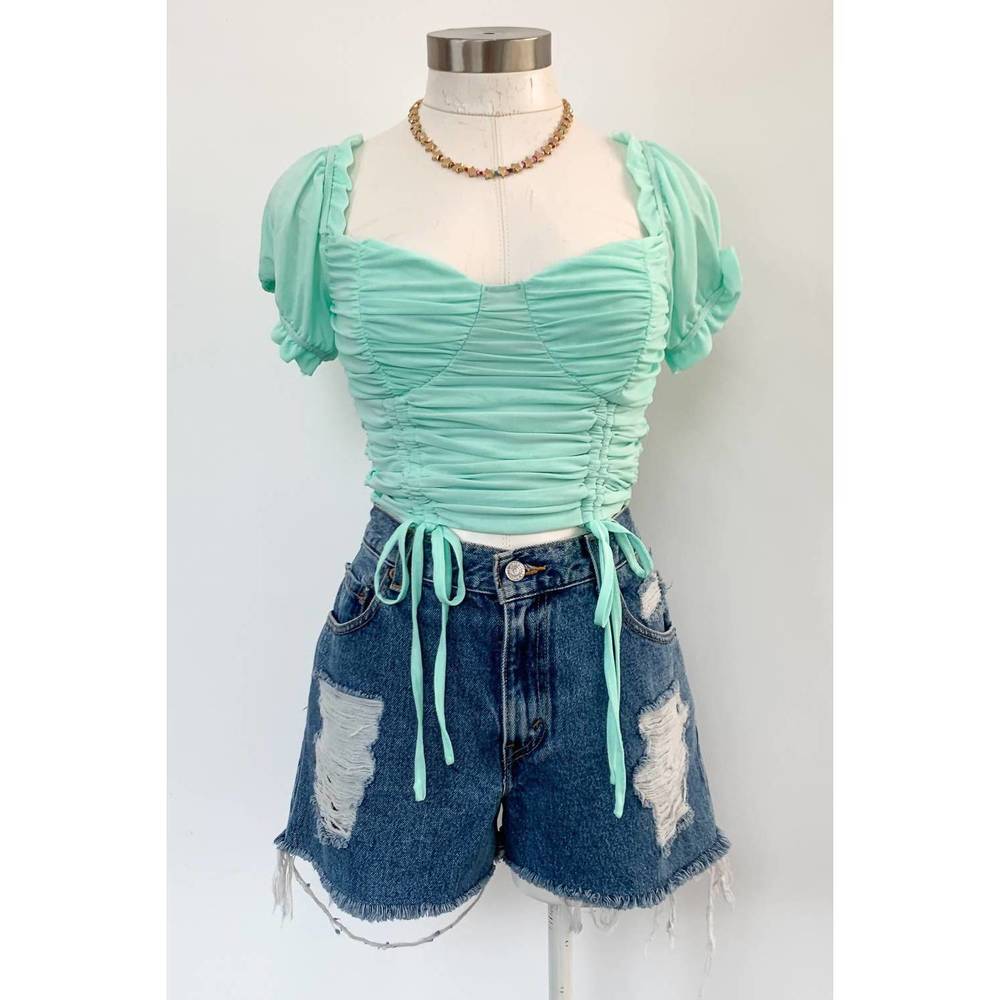 NEW O.VIANCA women's good girl top in mint